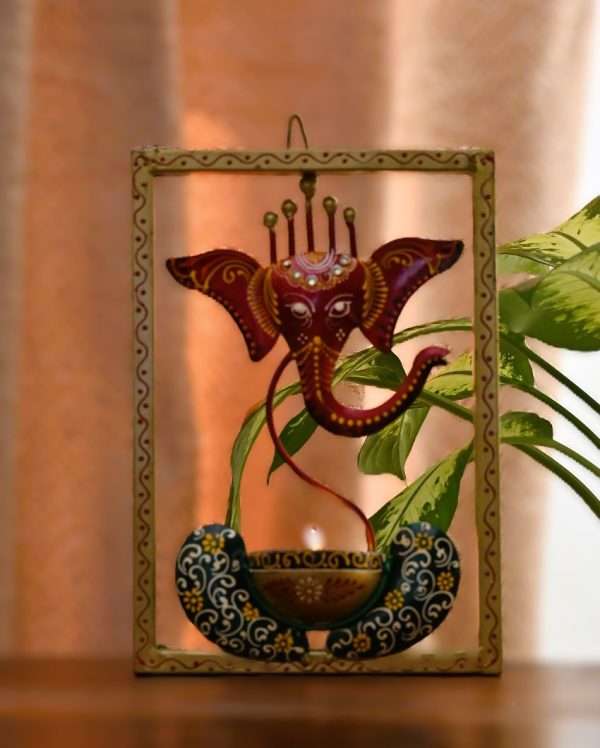 Ganesha Tea Light Hanging | 8 x 12 inches Fashion