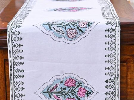 Elegant Pink Handblock Print Table Runner | 14 x 70 inches For Discount