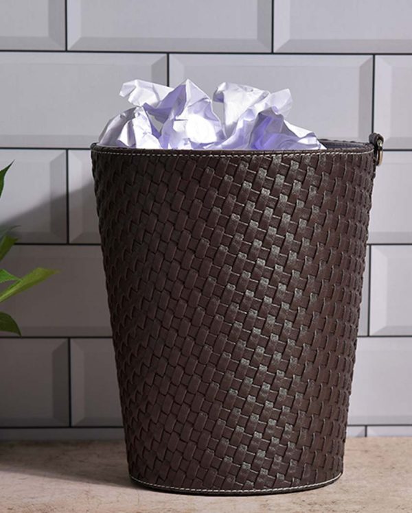 Sleek Faux Leather with Refined Minimalist Look Dustbin | 5 L | 9 x 11 inches Fashion