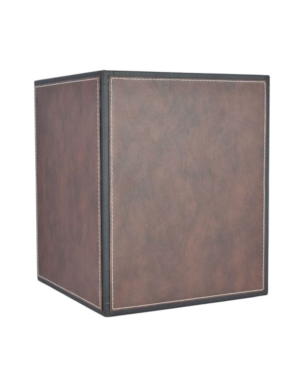 Elegant Faux Leather with Contemporary Design Dustbin | 5 L | 9 x 11 inches For Sale