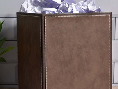 Elegant Faux Leather with Contemporary Design Dustbin | 5 L | 9 x 11 inches For Sale