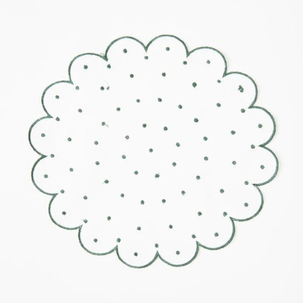 Polka and Polka Scallop Edge Placemats | Set of 6 For Discount