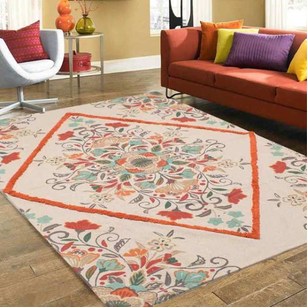 Cleido Printed Cotton Carpet | 67 x 47 inches Hot on Sale