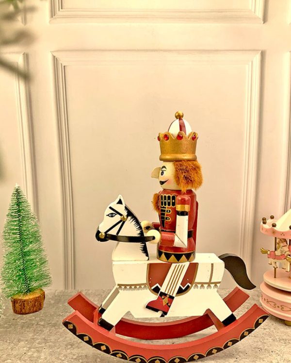 Rocking Horse Nutcracker Self Standing Table Decor | 13 x 10 x 4 inches Online