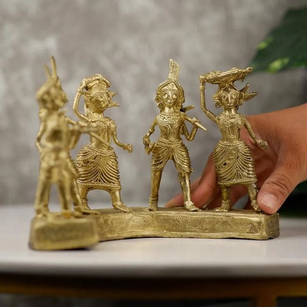 Exquisite Brass Dhokra Art Farmers Set | 9 Inches Online