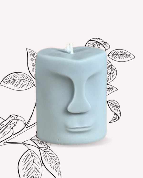 Face Statue Vanilla Coconut Soy Wax Candle| Grey | Single | 7 x 5 cm   3 x 2 inches Online now