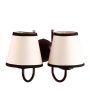 Chic White & Black Cotton Wall Dual Lamp Iron Base | Set of 2 | 12 x 6 x 9 inches Supply