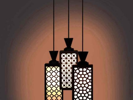 Design 3 Lights Foyer Wooden Pendant Ceiling Lamp | 8 x 4 x 35 inches Online Sale