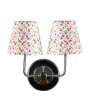 Elegant Classic Refined Cotton Wall Mounted Dual Lamp With Steel Base | Set of 2 | 4 x 13 inches For Sale