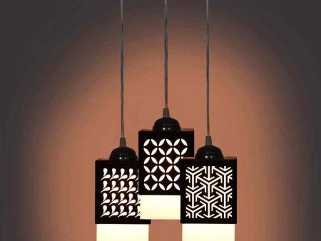 Ästhetik 3 Lights Wooden Premium Hallway Ceiling Lamp | 5 x 6 x 32 inches For Sale