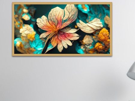 3D Multicolor Flower Painting With Floating Frame For Sale