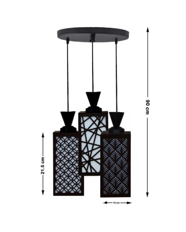 Detallado 3 Lights Wooden Pendant Foyer Ceiling Lamp | 8 x 4 x 35 inches Supply