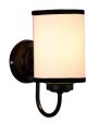 Contrast White & Black Cotton Wall Mounted Lamp With Iron Base | 7 x 4 x 9 inches Cheap