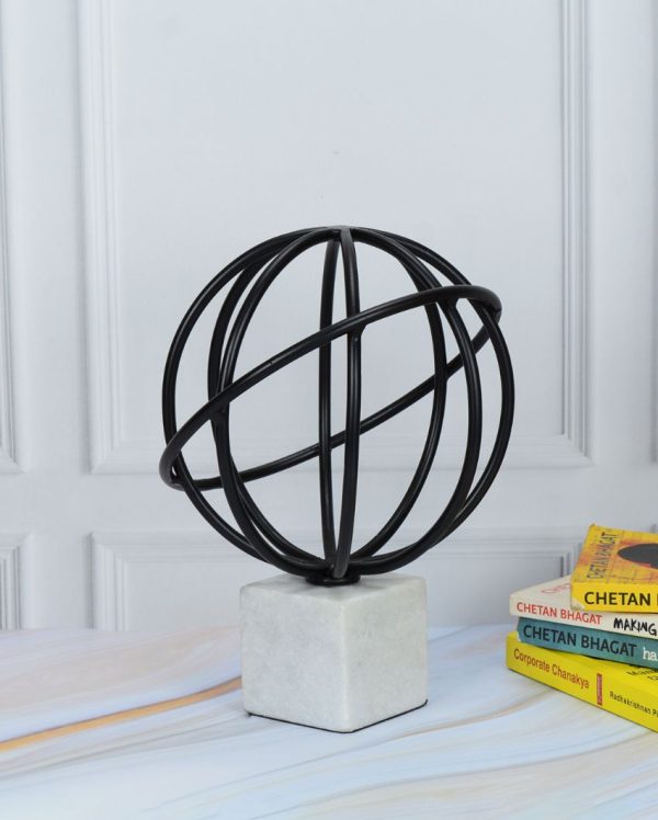 Black Iron Cosmic Wired Globe Décor Object | 9 x 8 x 11 inches For Discount