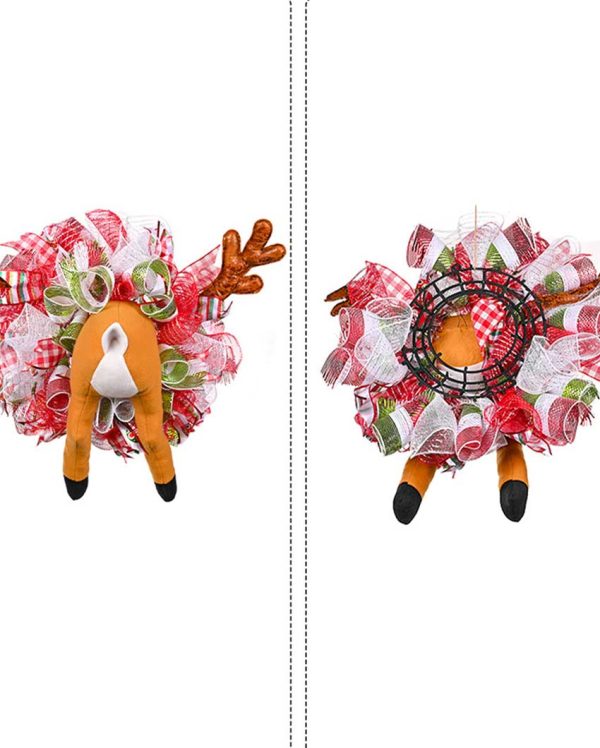 Quirky Stuck Reindeer Artificial Christmas Wreath | 18 x 15 x 7 inches on Sale