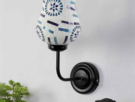 Decorative Mosaic Glass Shade Wall Mounted Lamp With Iron Base | 9 x 4 x 13 inches on Sale