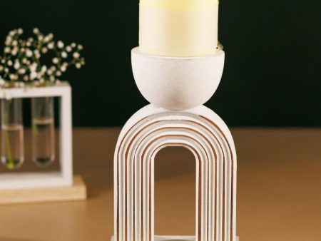 Minimalist Resin Pillar Candle Holder | 4 x 5 x 9 inches For Sale