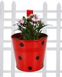 Polka Dotted Galvanized Design With Hooks For Hanging Planter Pot Mugs | Pack of 5 | 6 x 11 inches Online now