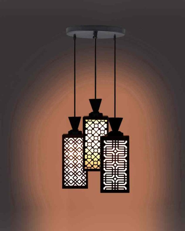 Armonioso 3 Lights Wooden Premium Foyer Ceiling Lamp | 8 x 4 x 35 inches Online now