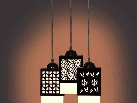 Decorativo 3 Lights Wooden Premium Hallway Ceiling Lamp | 5 x 6 x 32 inches Cheap