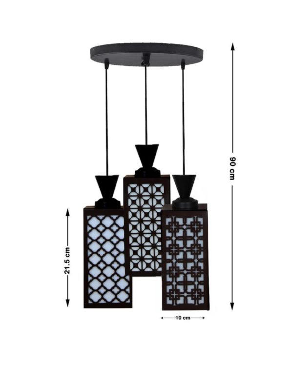 Colgante 3 Lights Foyer Wooden Pendant Ceiling Lamp | 8 x 4 x 35 inches Online