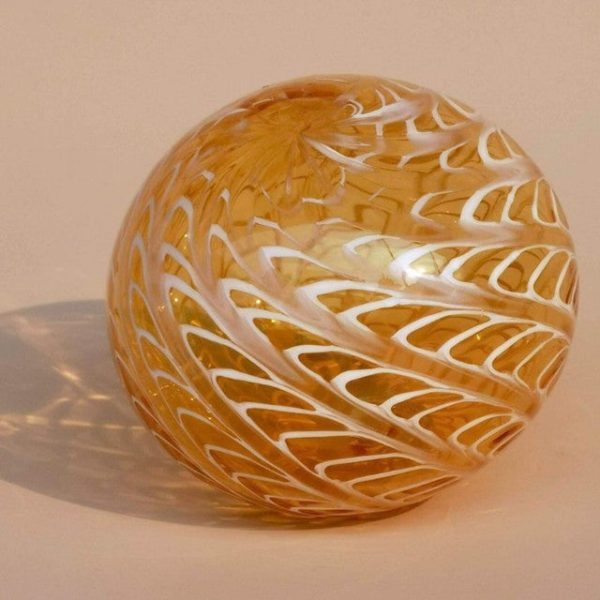 Wave Design Art Glass Hand Blown Sphere Discount