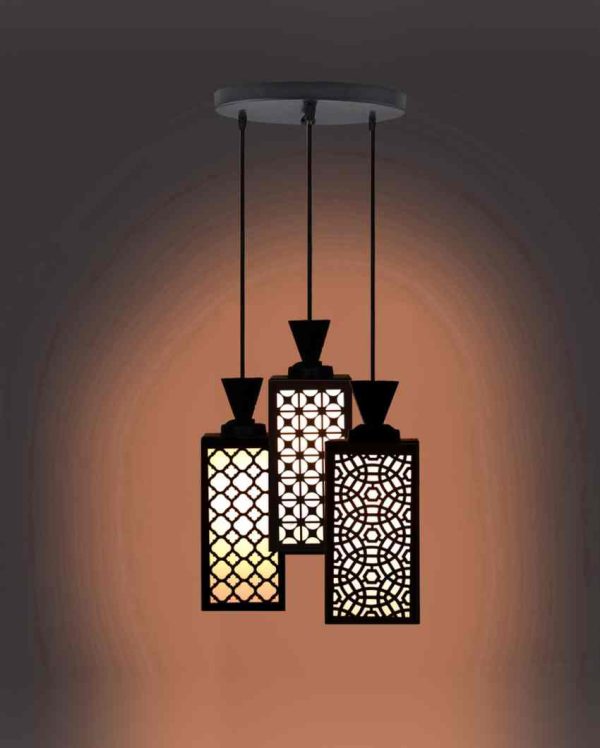 Deckey 3 Lights Foyer Wooden Pendant Ceiling Lamp | 8 x 4 x 35 inches Online Hot Sale