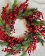 Vibrant Red Berries & Balls Artificial Wreath | 18 x 15 x 7 inches Online Hot Sale