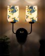 Elegant Cotton Shade Wall Mounted Dual Lamp With Iron Base | Set of 2 | 4 x 12 x 14 inches Sale