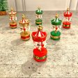 Wooden Carousel Christmas Tree Ornaments | Pack of 6 Hot on Sale