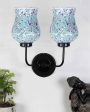 Colorful Mosaic Glass Wall Mounted Dual Lamp With Iron Base | Set of 2 | 5 x 11 x 14 inches Online Sale