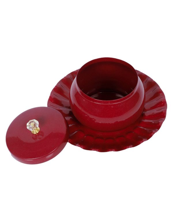 Elegant Red Jar and Plate Dry Fruits Platter | Pack of 2 | 300 ML For Sale