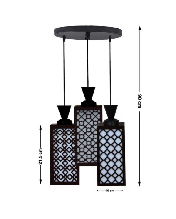 Colores 3 Lights Wooden Premium Foyer Ceiling Lamp | 8 x 4 x 35 inches Supply