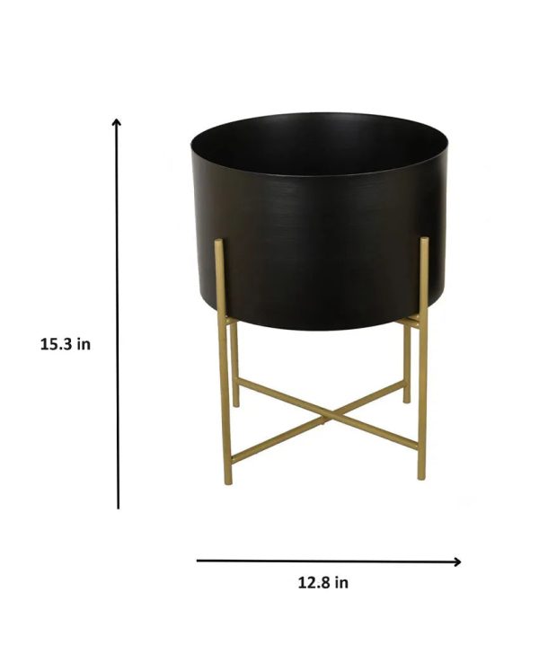 Black Planter with Golden Detachable Stand | Plant Not Included Cheap