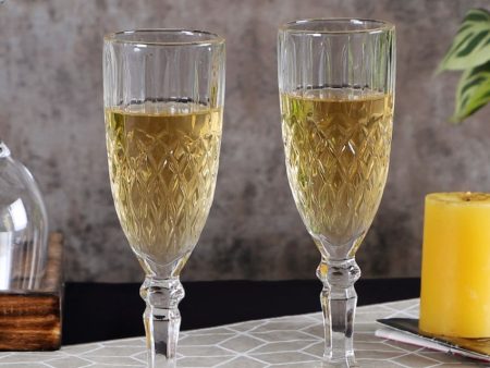 Goblet Transparent Textured Wine Glass| Set of 6 | 165ml Online