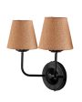 Earthy Jute Wall Mounted Dual Lamp Iron Base | Set of 2 | 4 x 13 inches Online Hot Sale