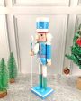 Wooden Pastel Blue Lollipop Nutcracker Self Standing Christmas Table Decor | 16 x 4 inches For Discount