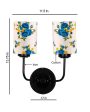 Elegant Cotton Shade Wall Mounted Dual Lamp With Iron Base | Set of 2 | 4 x 12 x 14 inches Sale