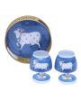 Charming Blue and White Cow Tray With Jars | Pack of 3 Cheap