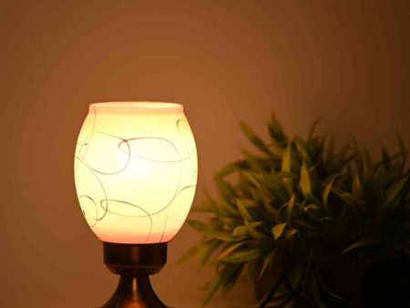 Amapola Designer LED Compatible Table Lamp With Glass Shade | 4 x 9 inches For Discount