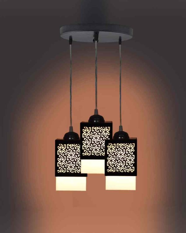 Espacio 3 Lights Wooden Premium Hallway Ceiling Lamp | 5 x 6 x 32 inches For Discount