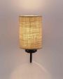 Earthy Jute Wall Mounted Lamp With Iron Base | 7 x 4 x 9 inches on Sale