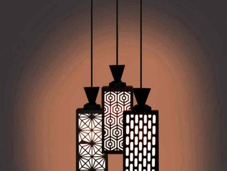 Ambiente Wooden Pendant 3 Lights Foyer Ceiling Lamp | 8 x 4 x 35 inches Discount