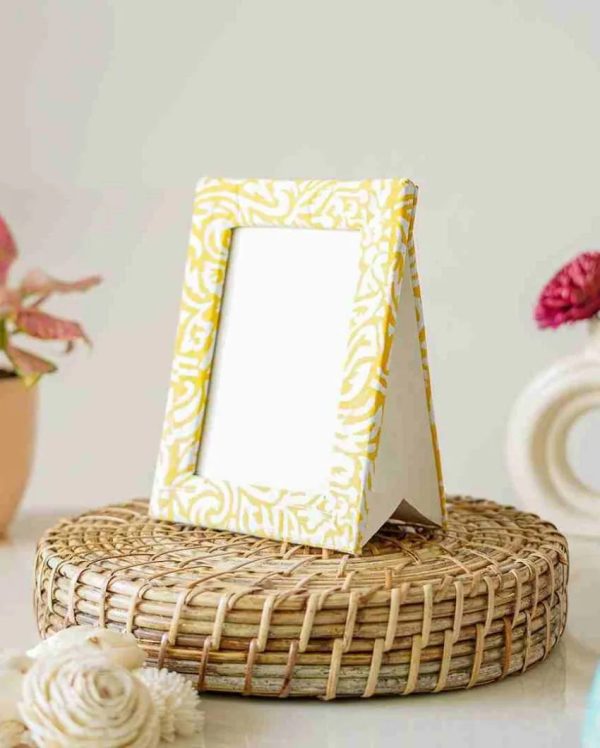 Yellow Block Print Cotton Photo Frame | 8 x 6 inches Cheap