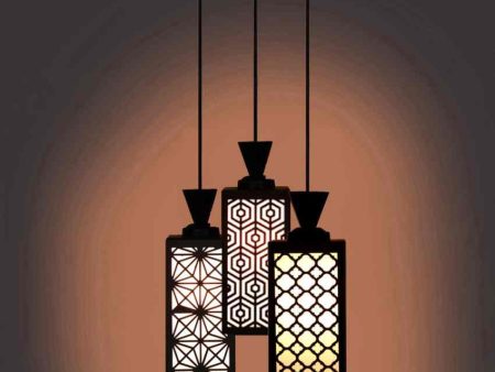 Decoración Wooden Pendant 3 Lights Foyer Ceiling Lamp | 8 x 4 x 35 inches Online Hot Sale