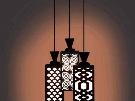 Hochwertig 3 Lights Foyer Wooden Pendant Ceiling Lamp | 8 x 4 x 35 inches For Cheap