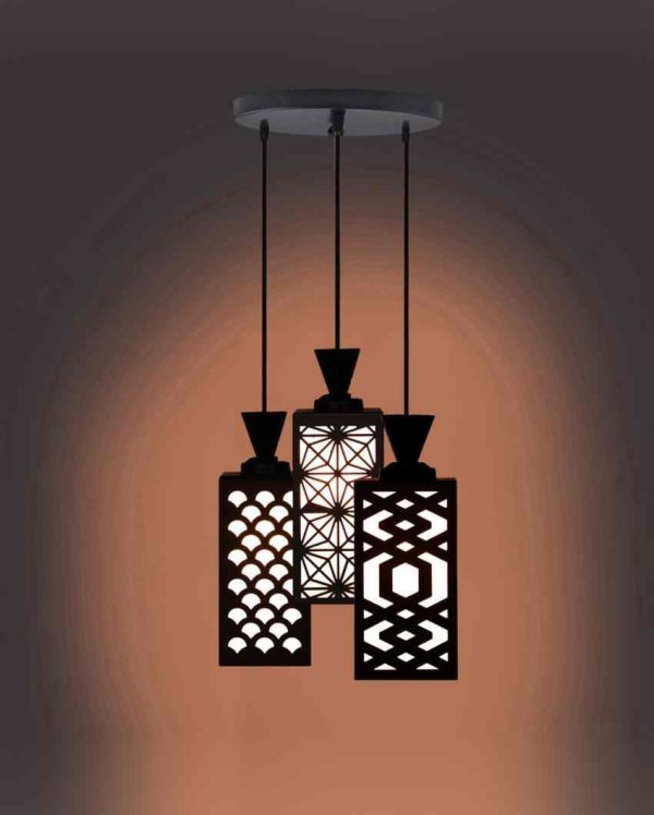 Hochwertig 3 Lights Foyer Wooden Pendant Ceiling Lamp | 8 x 4 x 35 inches For Cheap