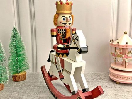 Rocking Horse Nutcracker Self Standing Table Decor | 13 x 10 x 4 inches Online