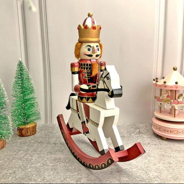 Rocking Horse Nutcracker Self Standing Table Decor | 13 x 10 x 4 inches Online