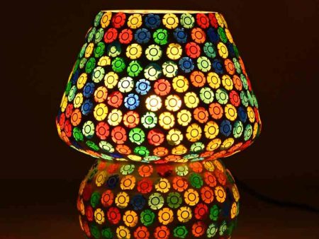 Aster Glass Mosaic LED Compatible Table Lamp | 6 x 6 inches For Sale